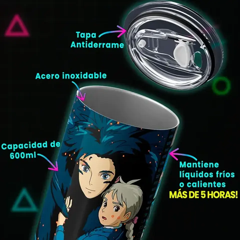 Mug Termo Studio Ghibli Howl Moving Cinema 600ml 4