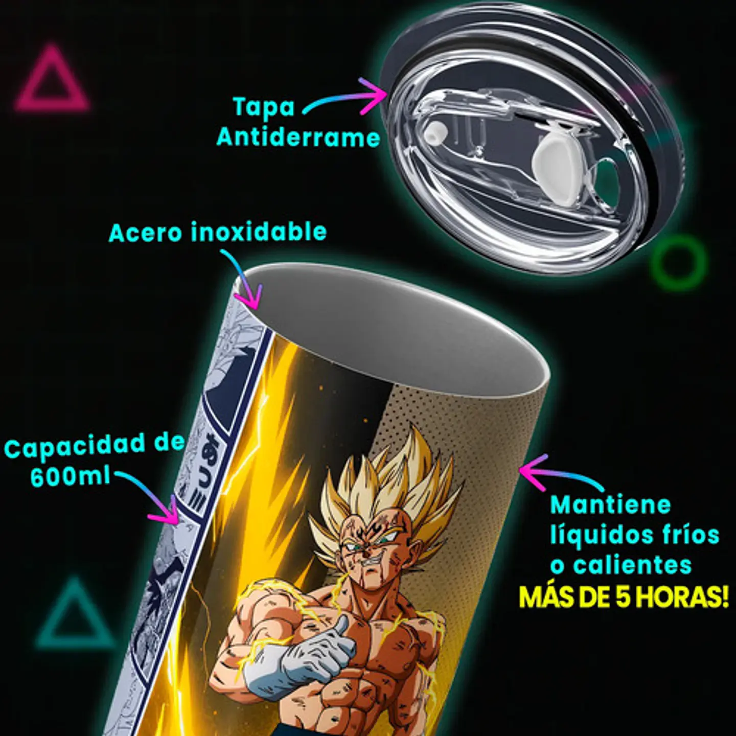 Mug Termo Dragon Ball Majin Vegeta 600ml 3