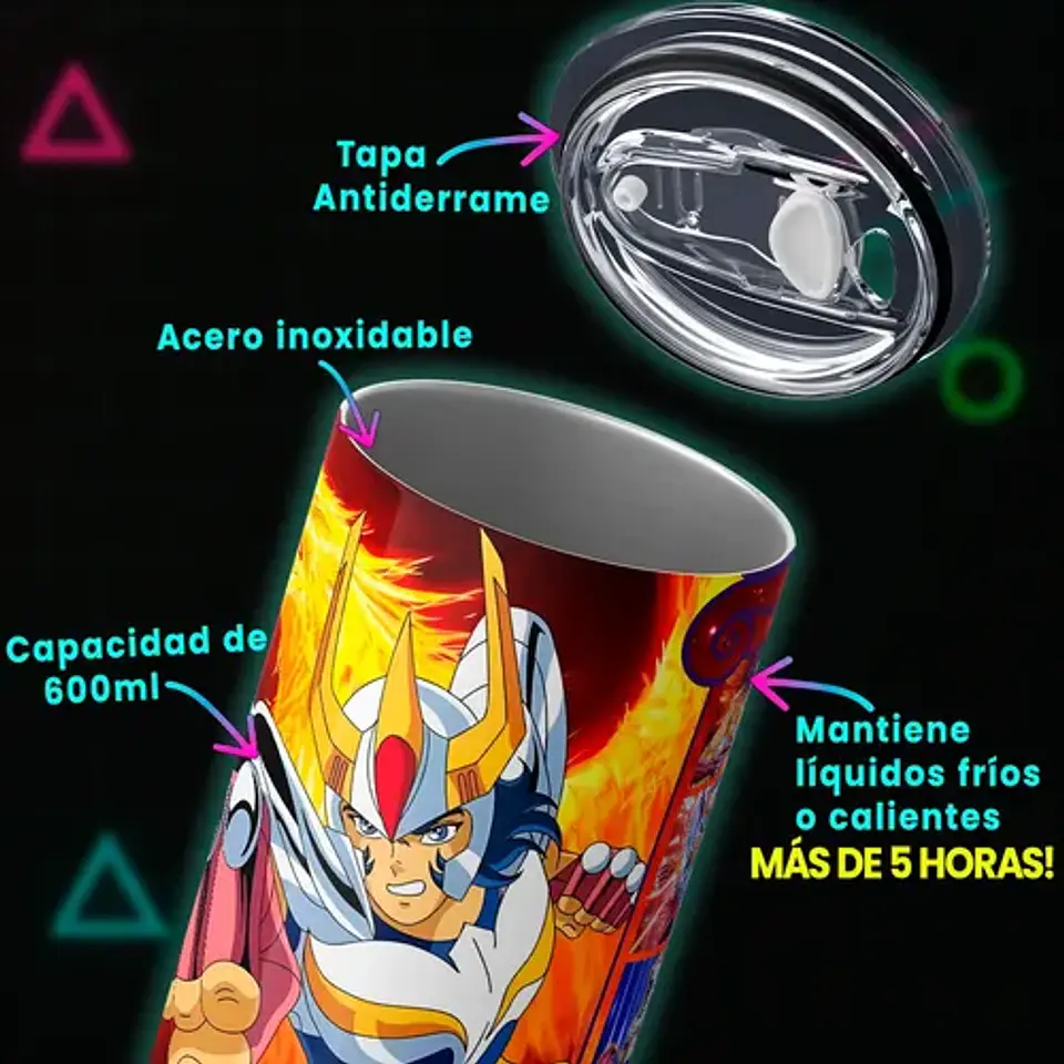 Mug Termo Saint Seiya Ikki De Fénix 600ml 4
