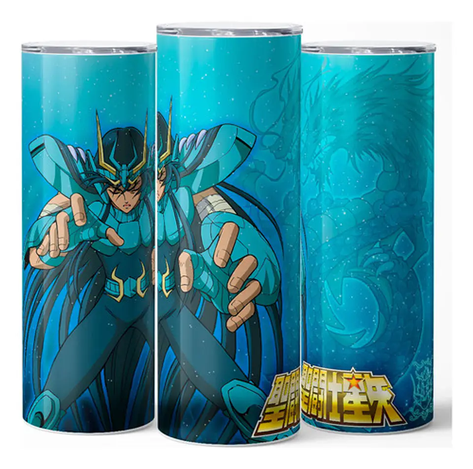 Mug Termo Saint Seiya Shiryu De Dragón 600ml 3