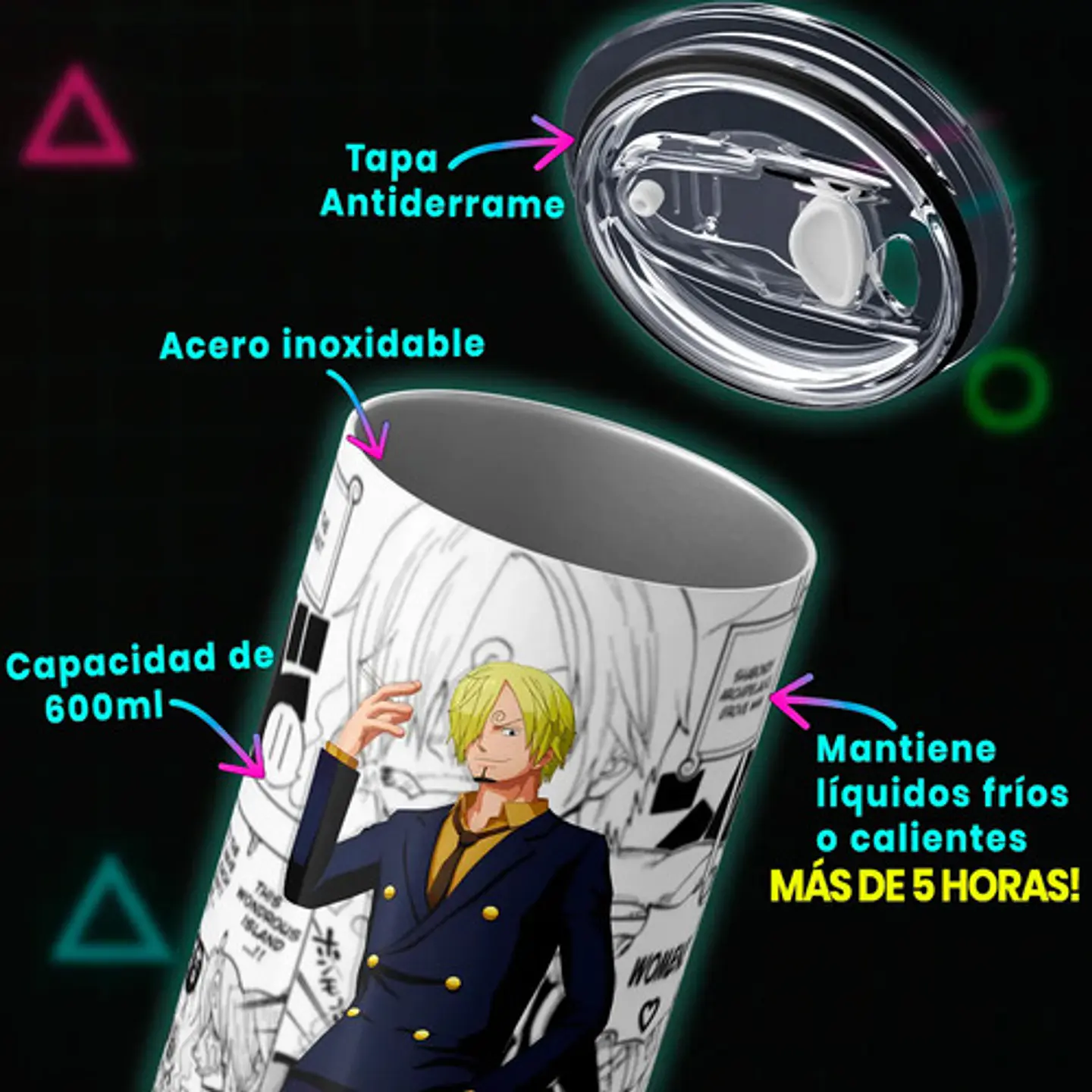 Mug Termo One Piece Sanji Diable Jambe Manga 600ml 4