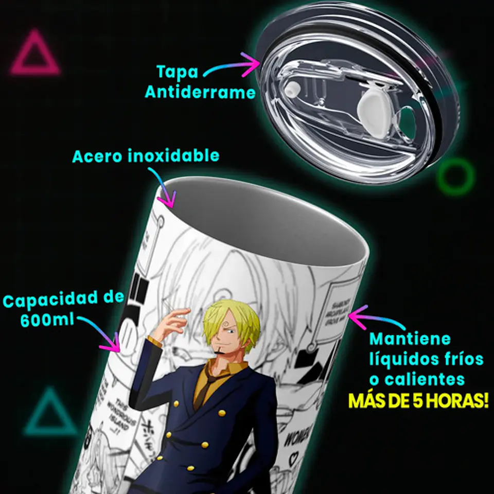 Mug Termo One Piece Sanji Diable Jambe Manga 600ml 4