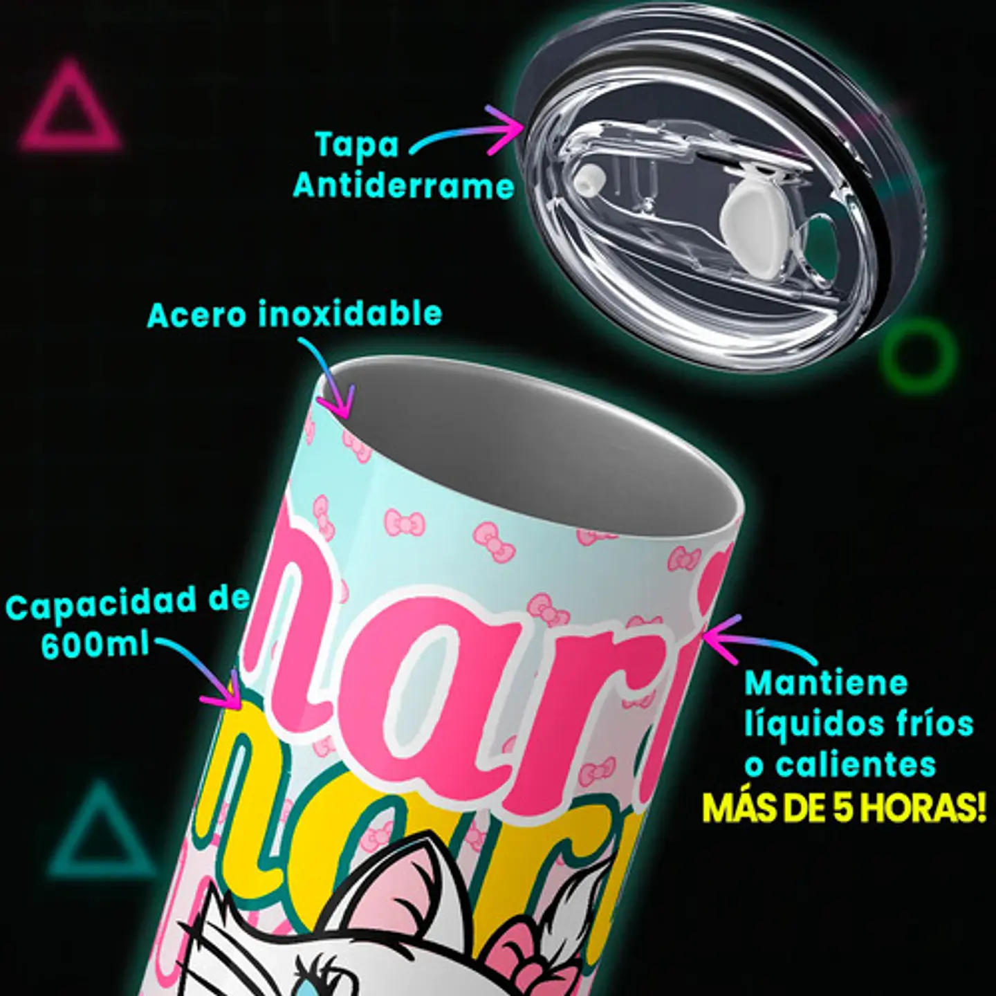 Mug Termo Disney Marie Sweet Pop 600ml 4