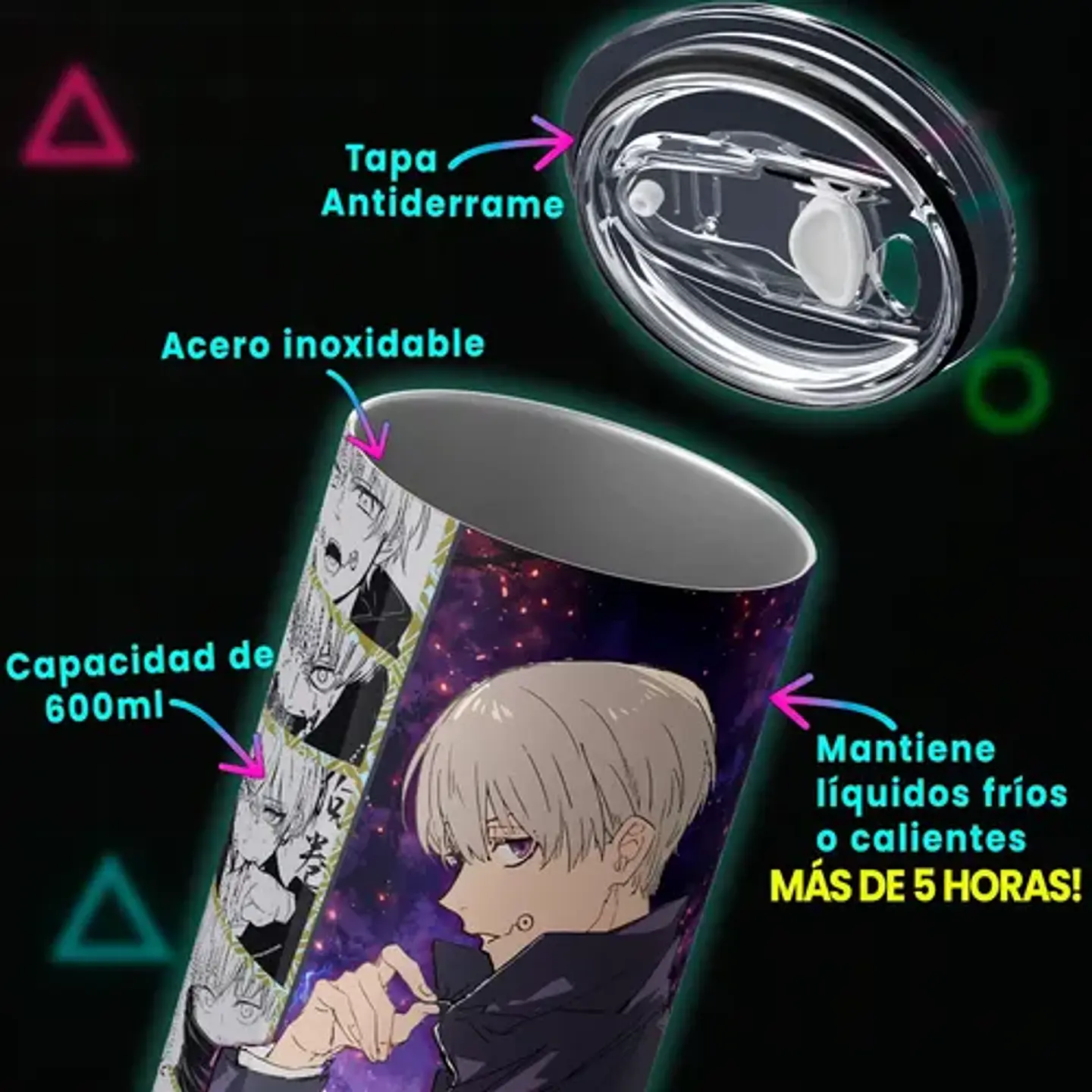 Mug Termo Jujutsu Kaisen Inumaki Cursed Command 600ml 4