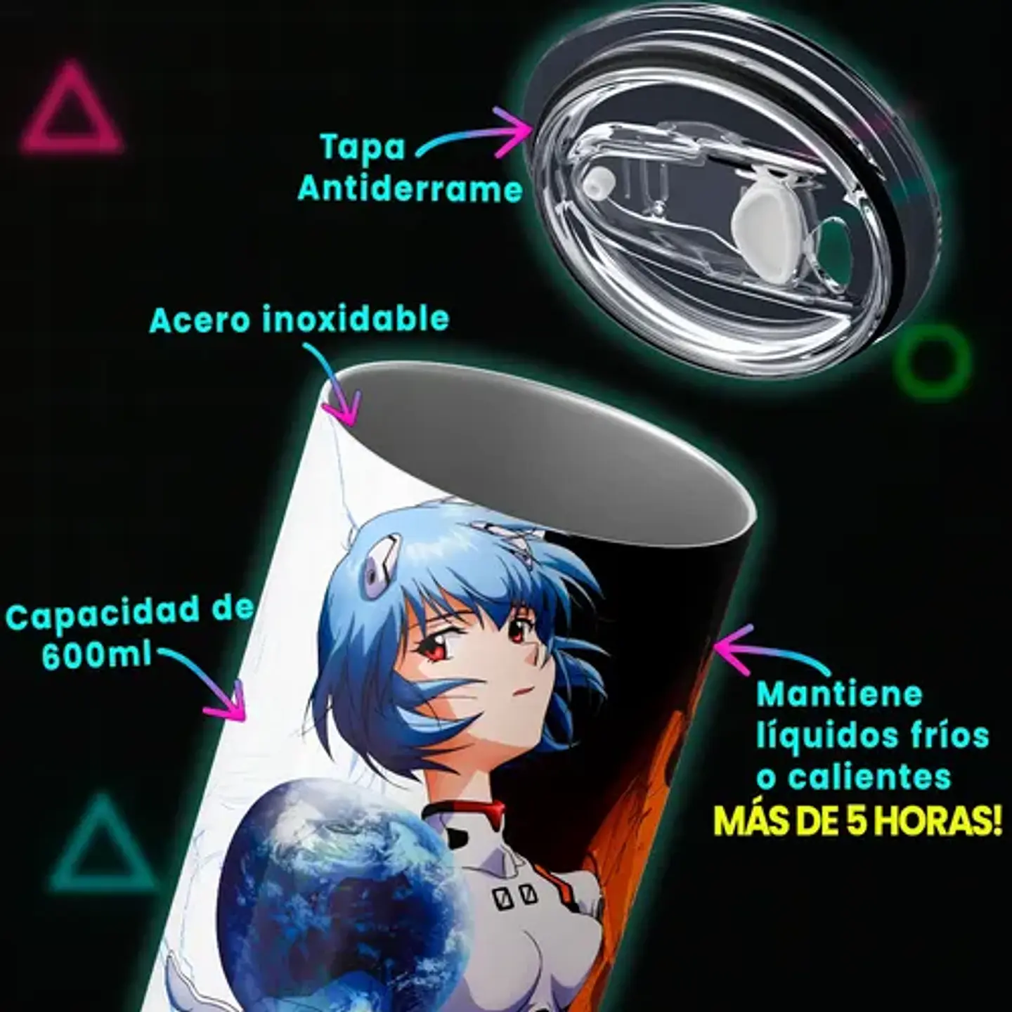 Mug Termo Evangelion Rei Orbital 600ml 4
