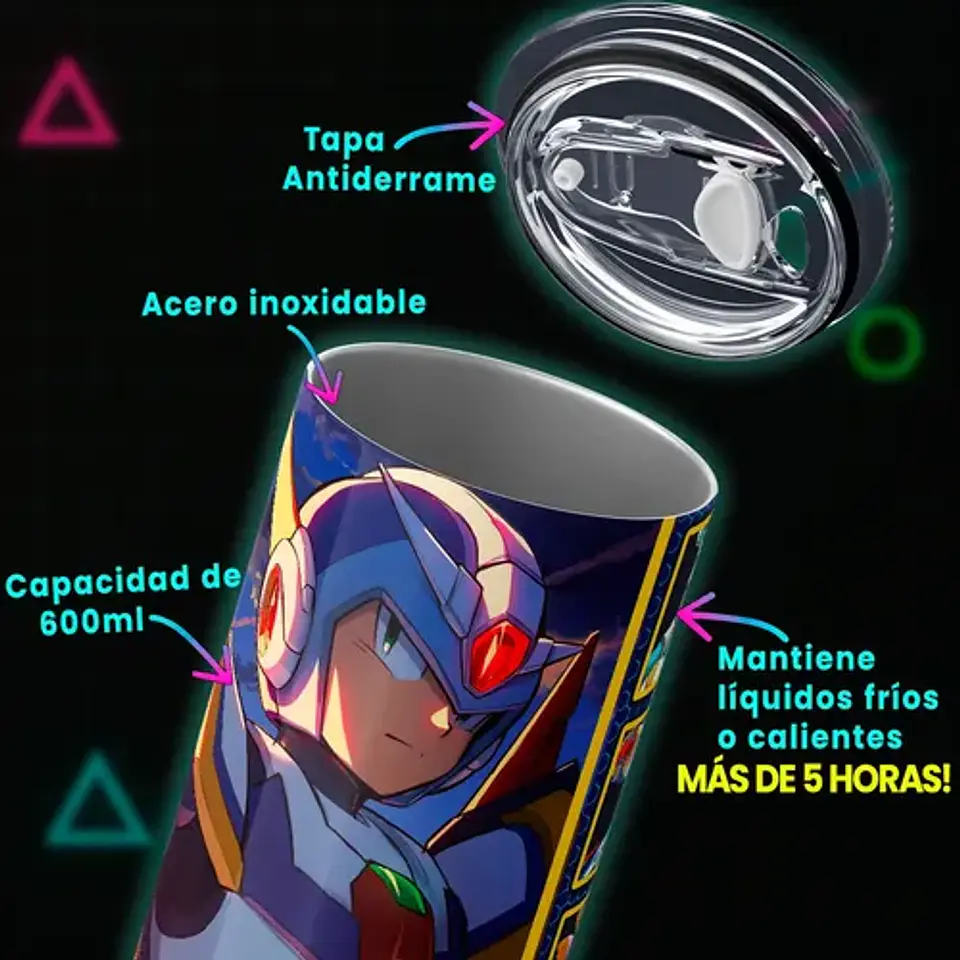 Mug Termo Mega Man X Fourth Armor Tech 600ml 4