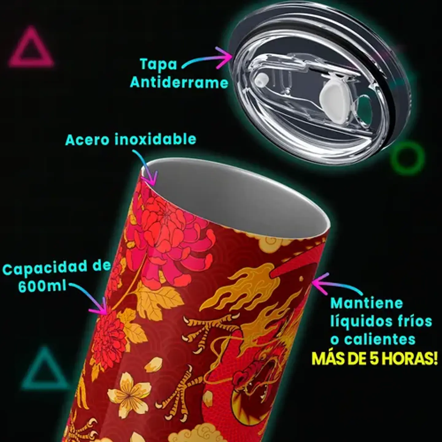 Mug Termo Dragón Oriental Oriental Dragon Bloom 600ml 4