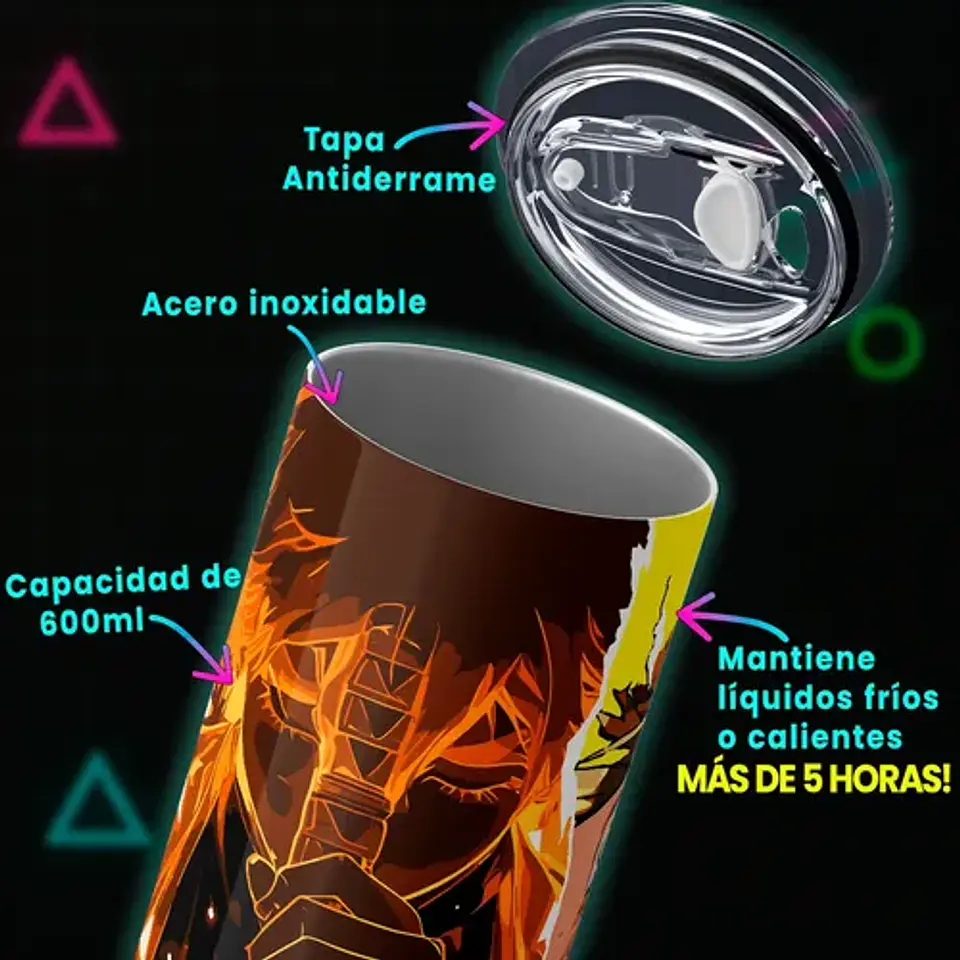 Mug Termo Demon Slayer Zenitsu Awakening Split 600ml 4