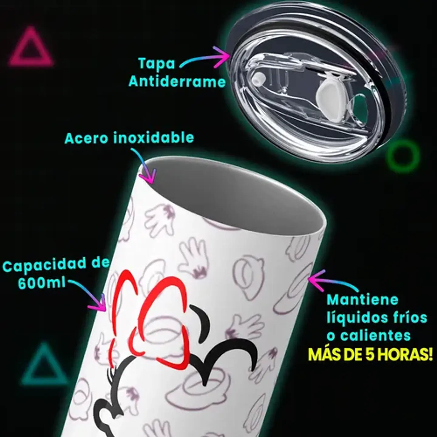 Mug Termo Disney Minnie Minimalist Sketch 600ml 3