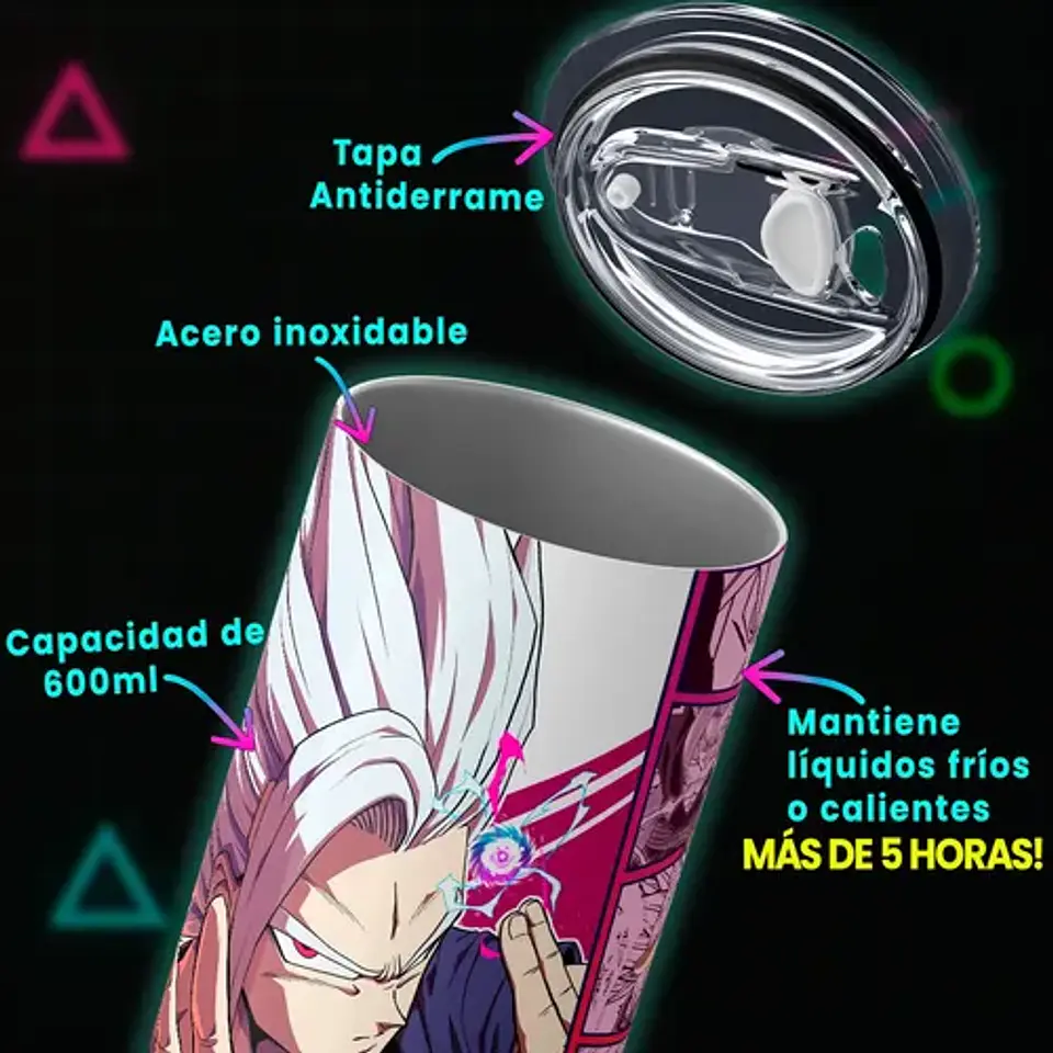 Mug Termo Dragon Ball Gohan Beast Instinct 600ml 4