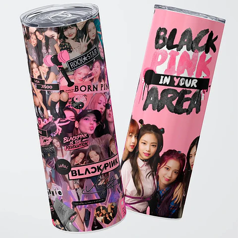 Mug Termo Kpop Blackpink Pink Revolution 600ml
