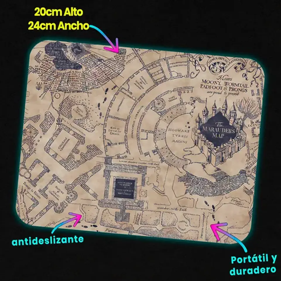 Mousepad Harry Potter The Marauder's Map Vintage 20x24cm 2