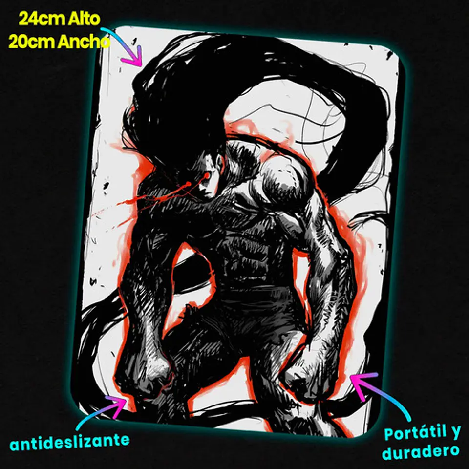 Mousepad Hunter X Hunter Gon Adult Black Sketch Rage 20x24cm 2