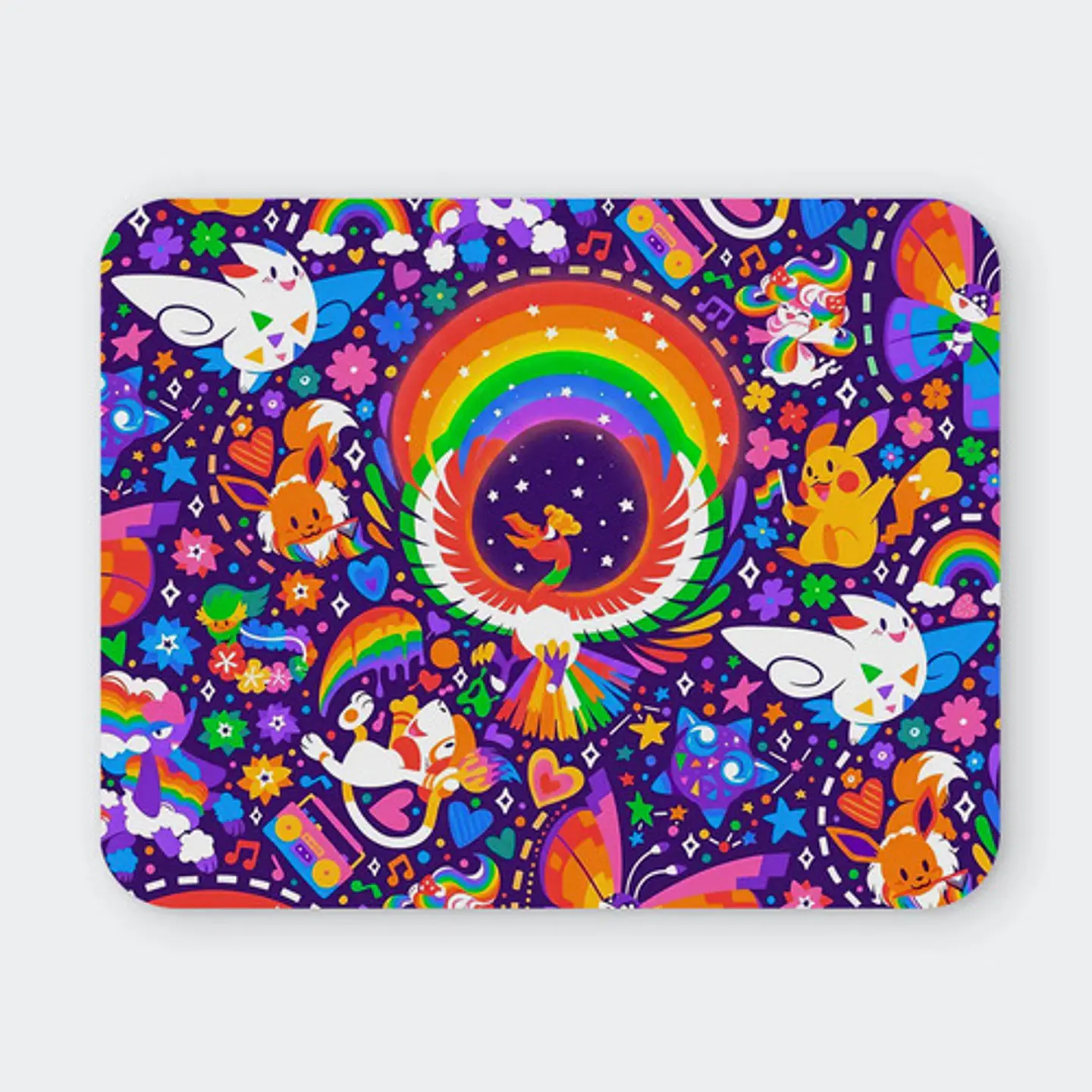 Mousepad Pokemon Ho-oh Rainbow Pride Party 20x24cm 1