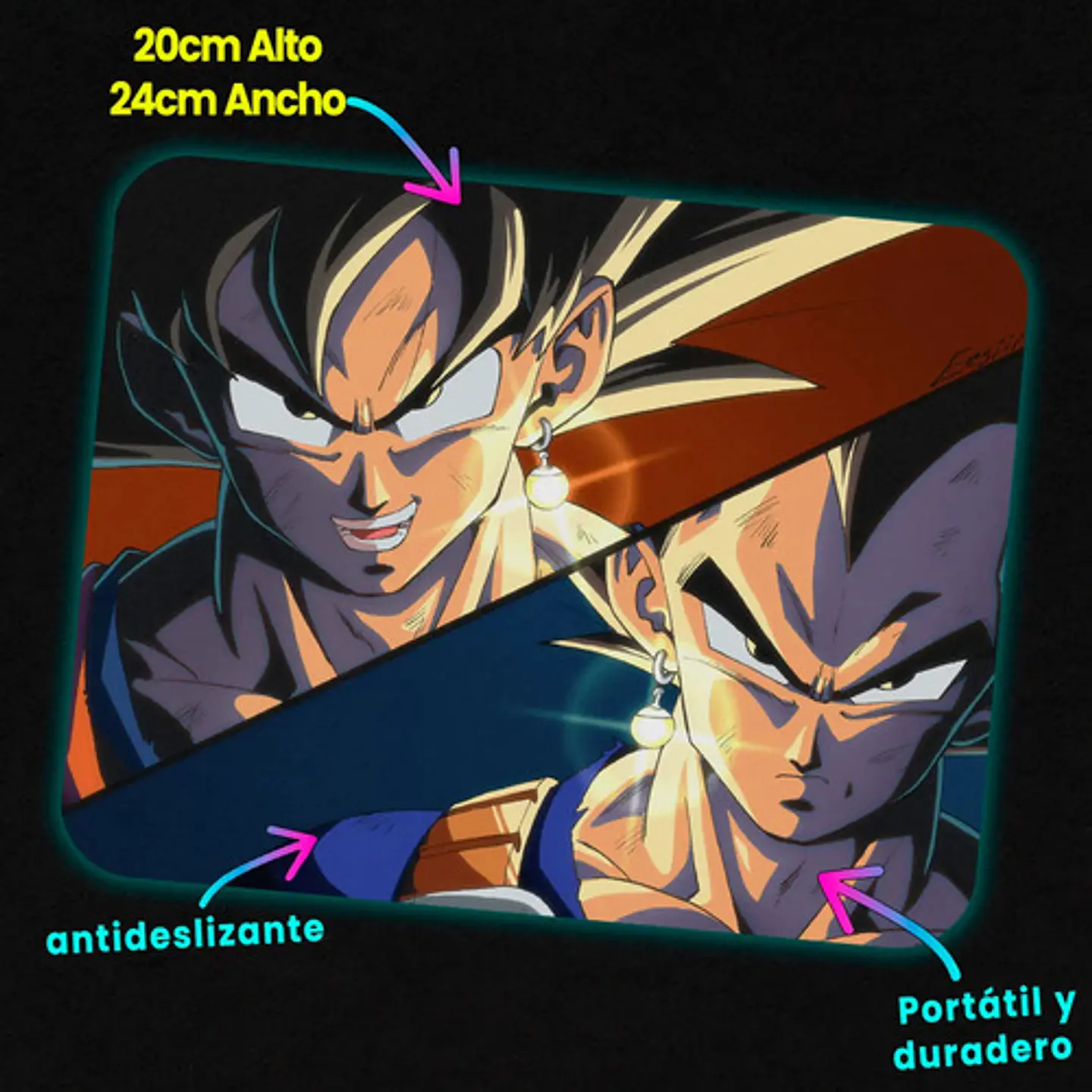Mousepad Dragon Ball Vegetto Potara Fusion 20x24cm 2