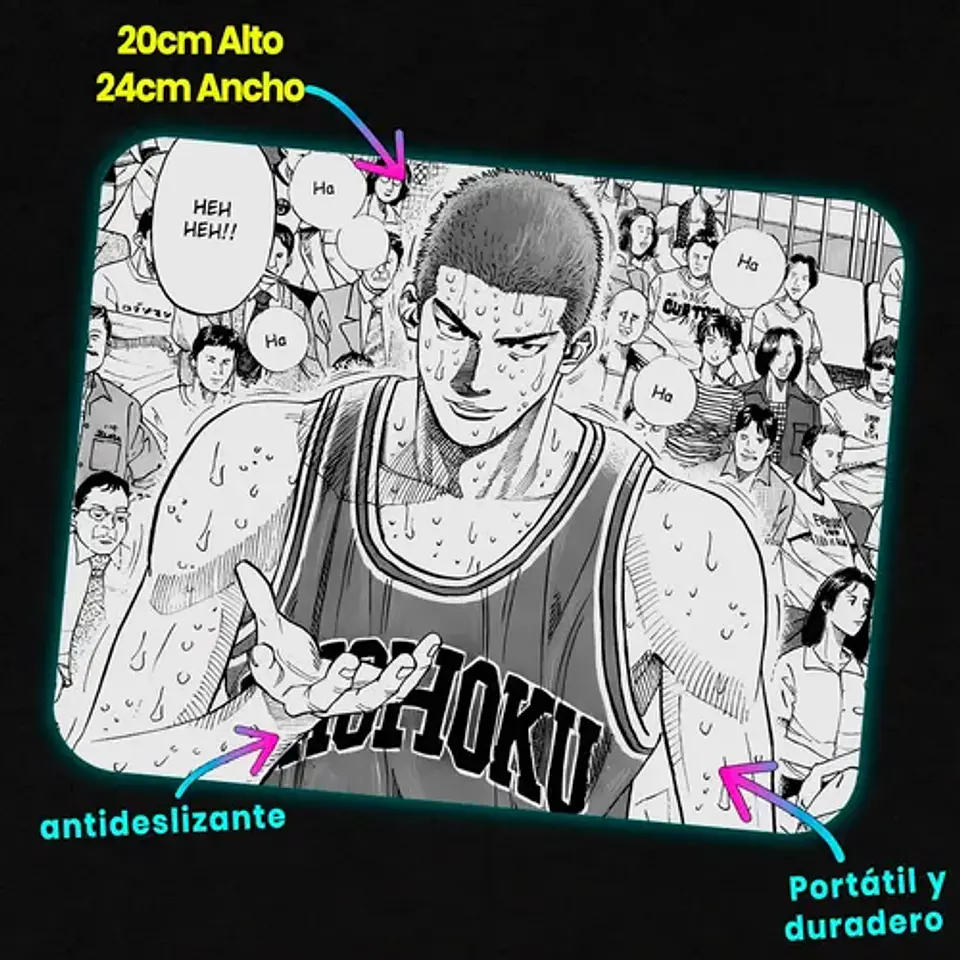 Mousepad Slam Dunk Hanamichi Sakuragi Manga Panel 20x24cm 2