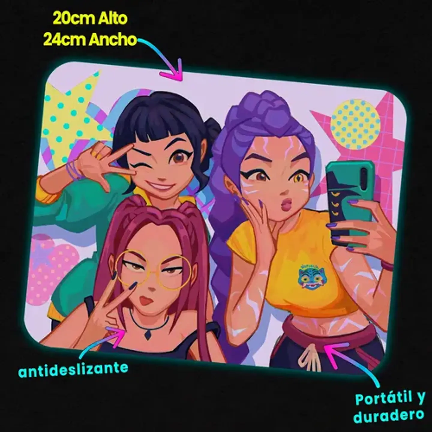 Mousepad Kpop Demon Hunters The Huntrix: Selfie 20x24cm 2