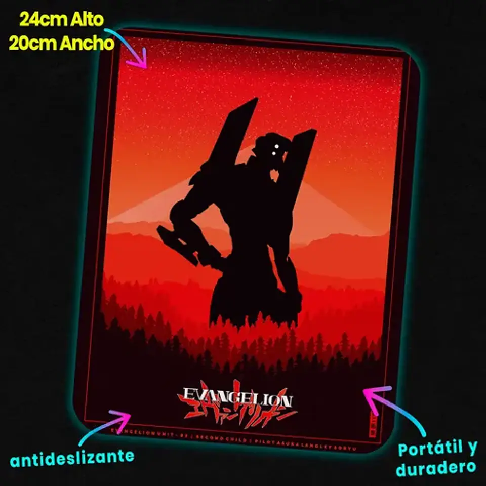 Mousepad Evangelion Eva-02 Crimson Sunset Silhouette 20x24cm 2