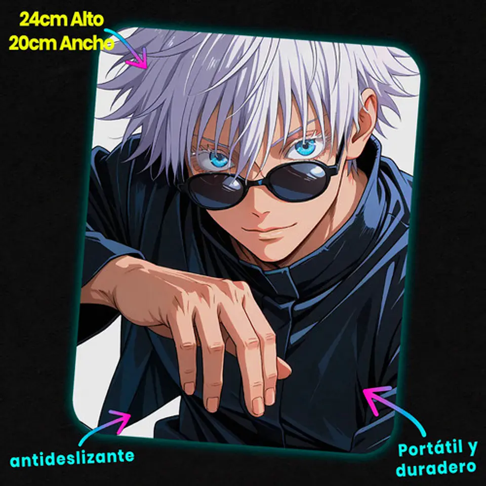 Mousepad Jujutsu Kaisen Satoru Gojo Limitless Focus 20x24cm 2