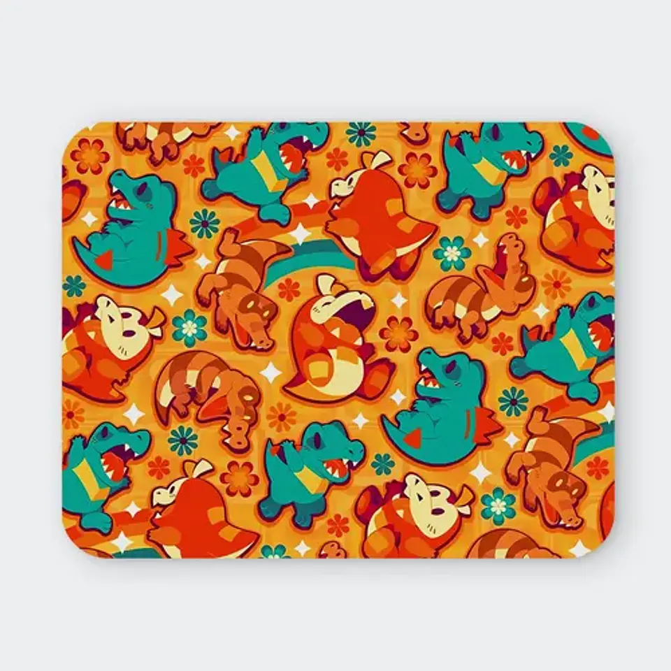 Mousepad Pokemon Croco-squad Retro Pattern 20x24cm 1