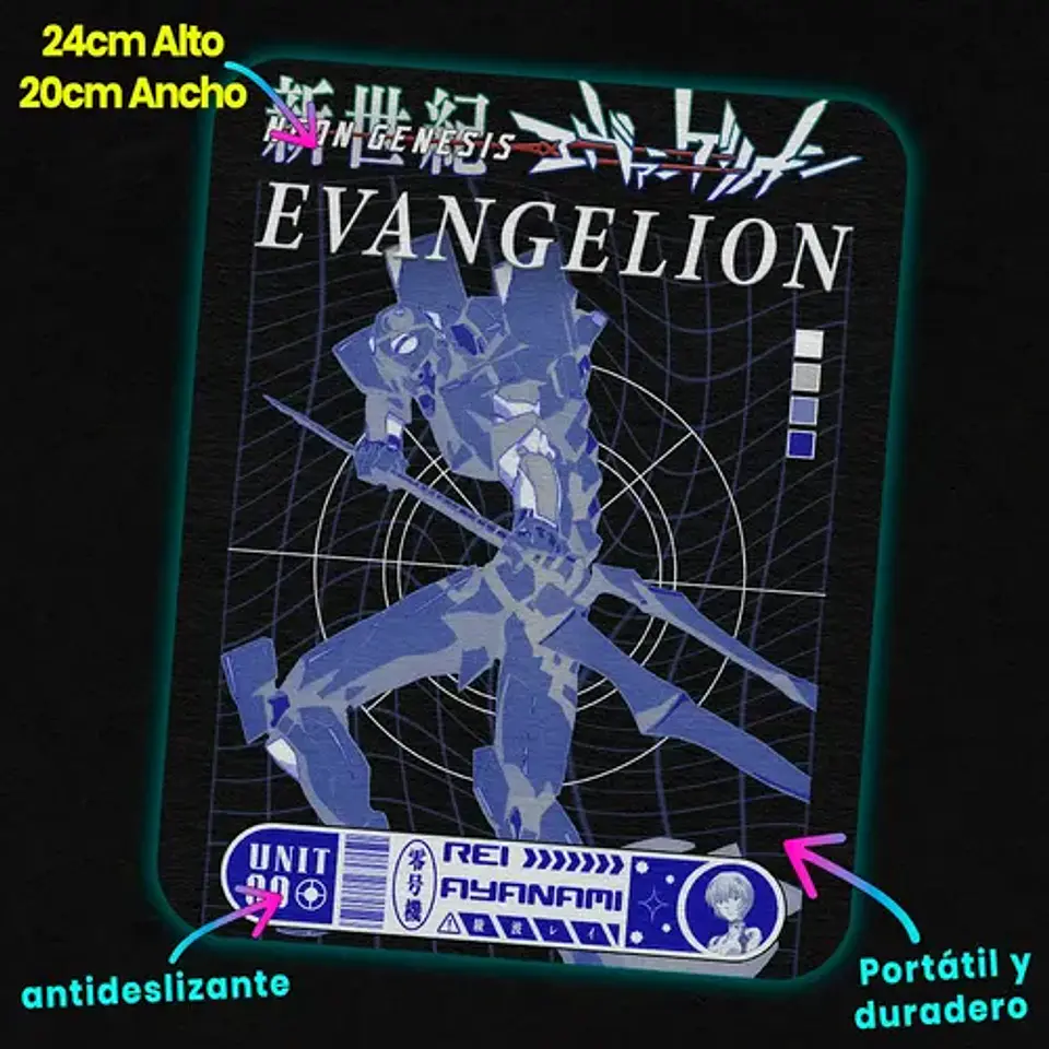 Mousepad Evangelion Unit-00 Tactical Interface 20x24cm 2