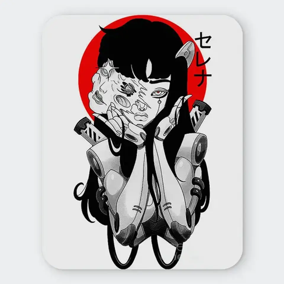 Mousepad Anime Cyberpunk Cyber Serena Glitch 20x24cm 1