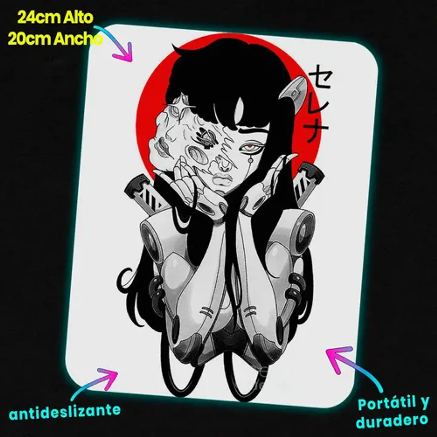 Mousepad Anime Cyberpunk Cyber Serena Glitch 20x24cm 2