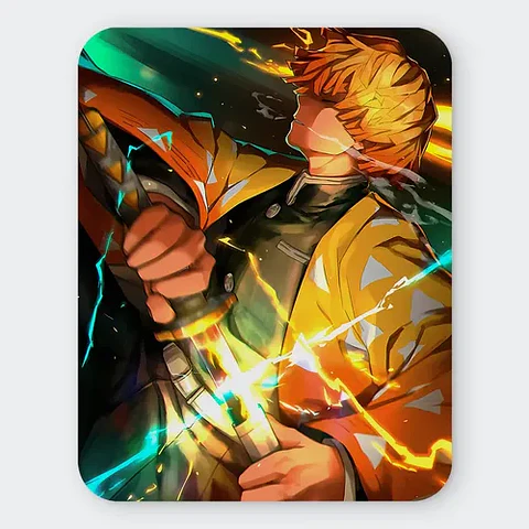 Mousepad Demon Slayer Zenitsu Thunder Flash 20x24cm