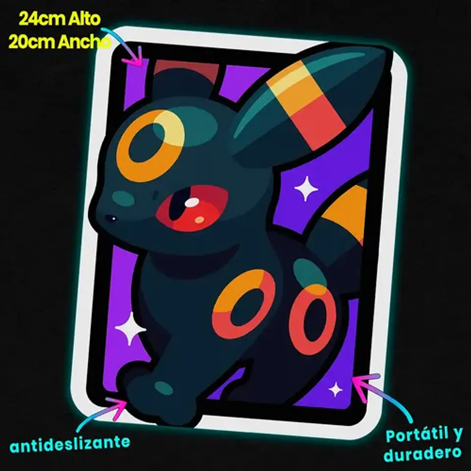Mousepad Pokemon Umbreon Moonlight Neon Pop 20x24cm 2