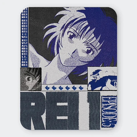 Mousepad Evangelion Rei Ayanami Blue Blueprint 20x24cm