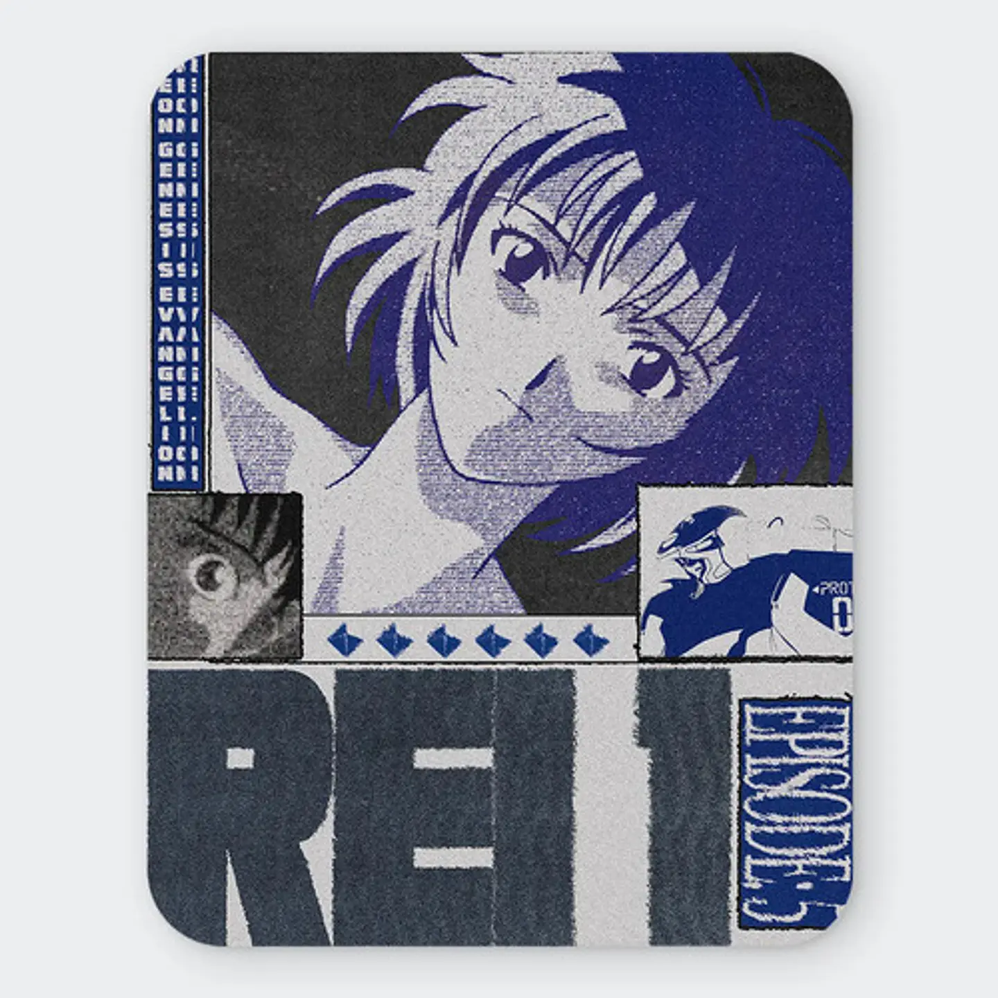 Mousepad Evangelion Rei Ayanami Blue Blueprint 20x24cm 1