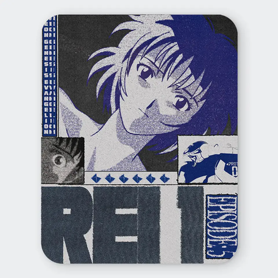 Mousepad Evangelion Rei Ayanami Blue Blueprint 20x24cm 1