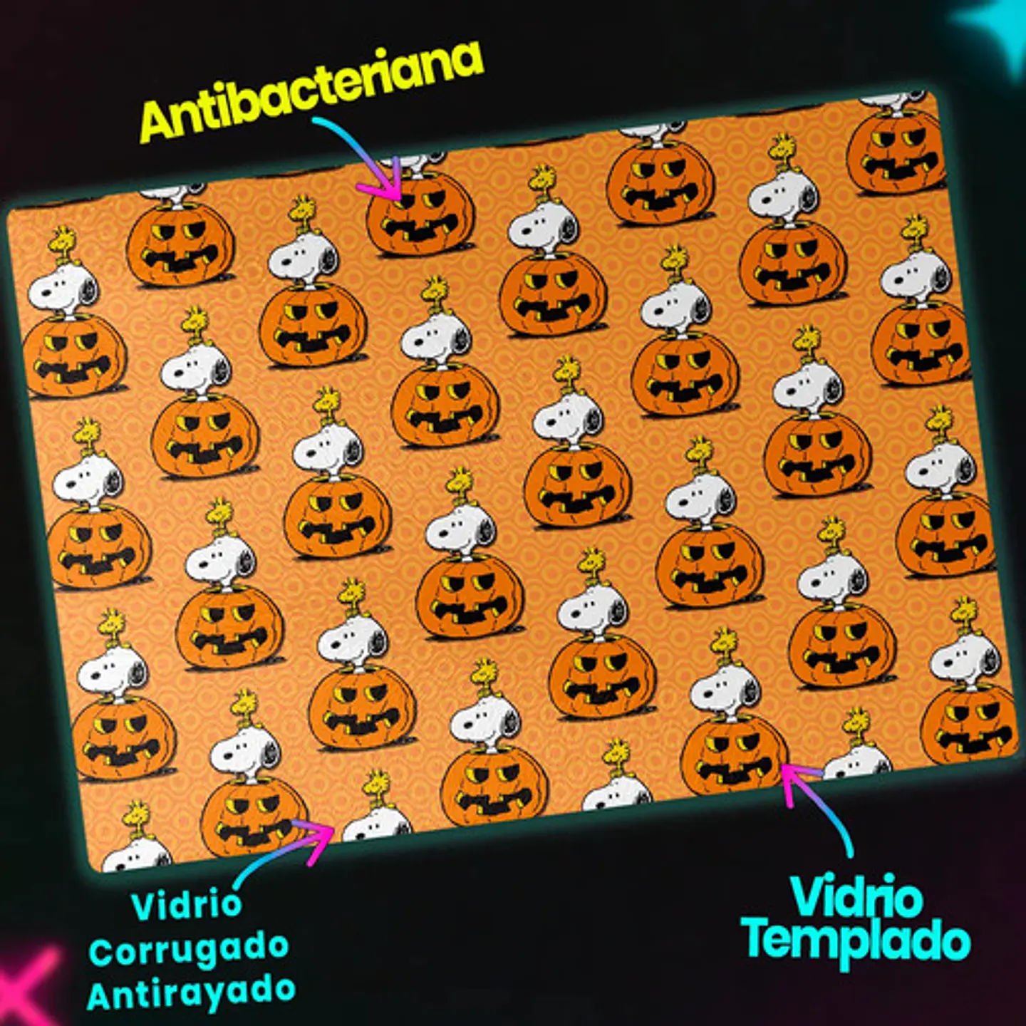 Tabla Para Picar Snoopy Halloween Pumpkins 20x28 3