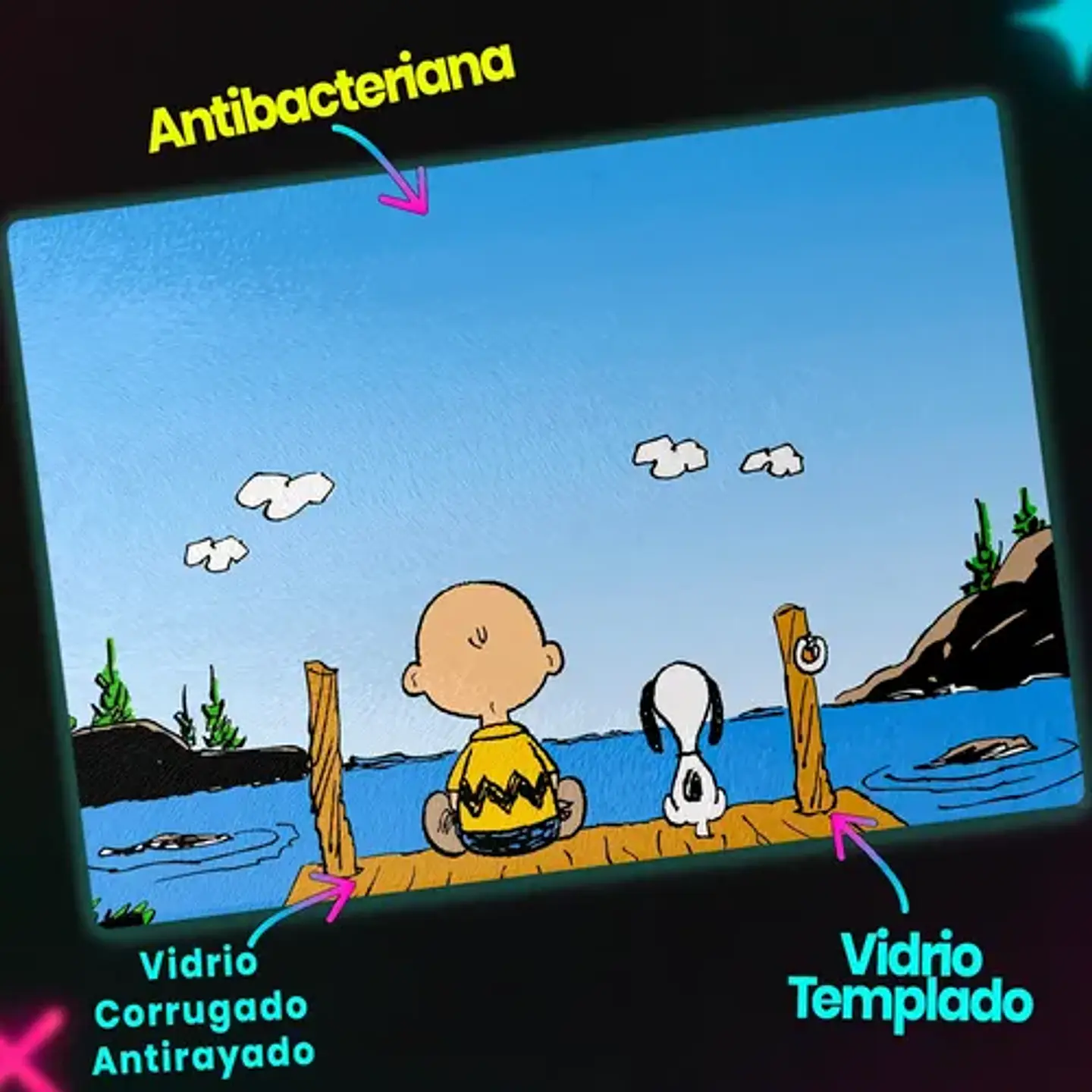 Tabla Para Picar Snoopy Y Charlie Brown Sunset 20x28 3