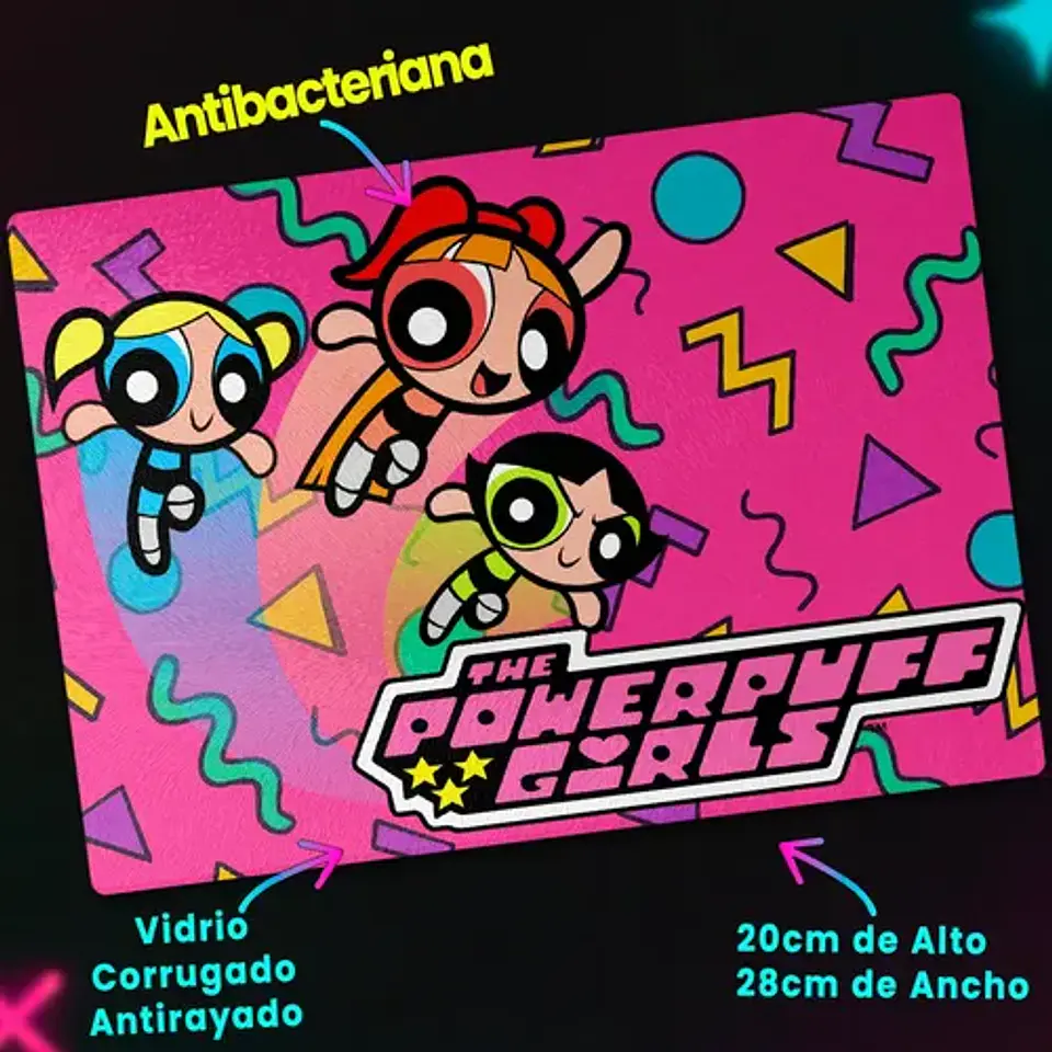 Tabla Para Picar Chicas Superpoderosas Power Pop Girls 20x28 2