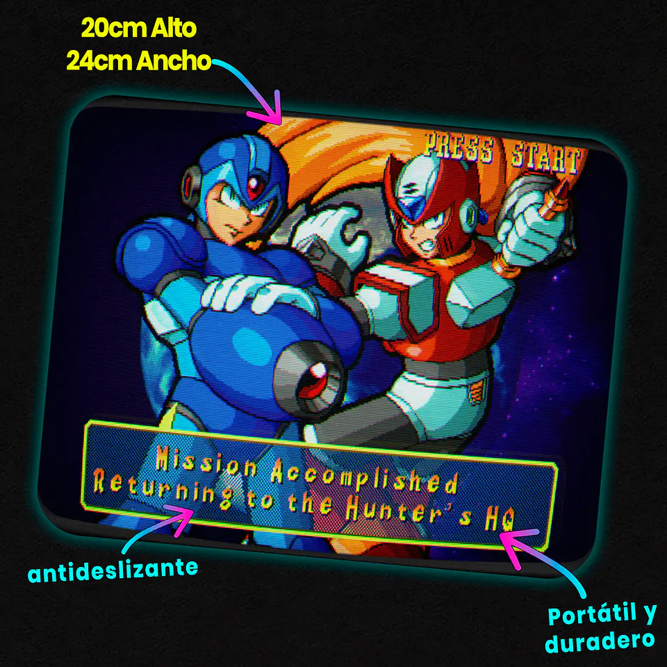 Mousepad 20x24 cm - Diseño Retro Gaming: Mission Accomplished HQ 2