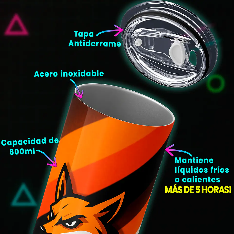 Mug Termo 600ml - Zorro de Corazón Cobreloa 3