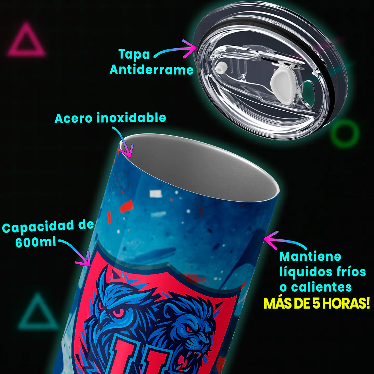 Mug Termo 600ml - Bullalokura U. de Chile 4