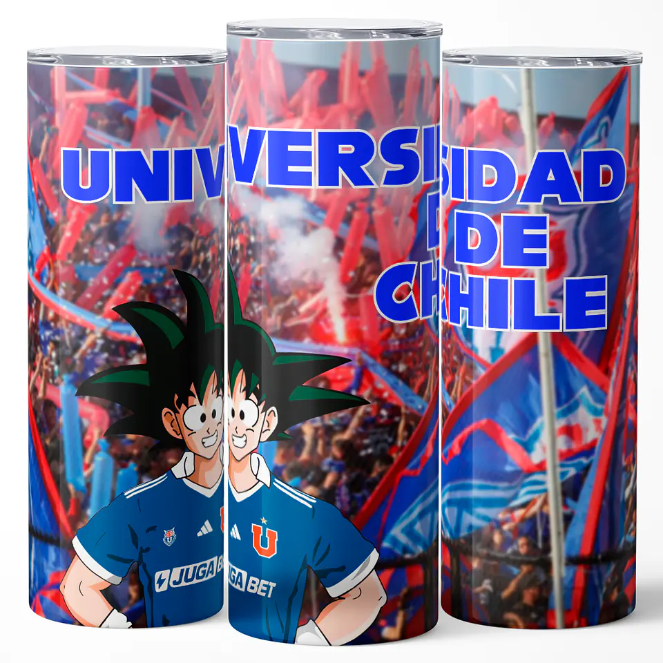 Mug Termo 600ml - U. De Chile Goku Azul de Corazón 2