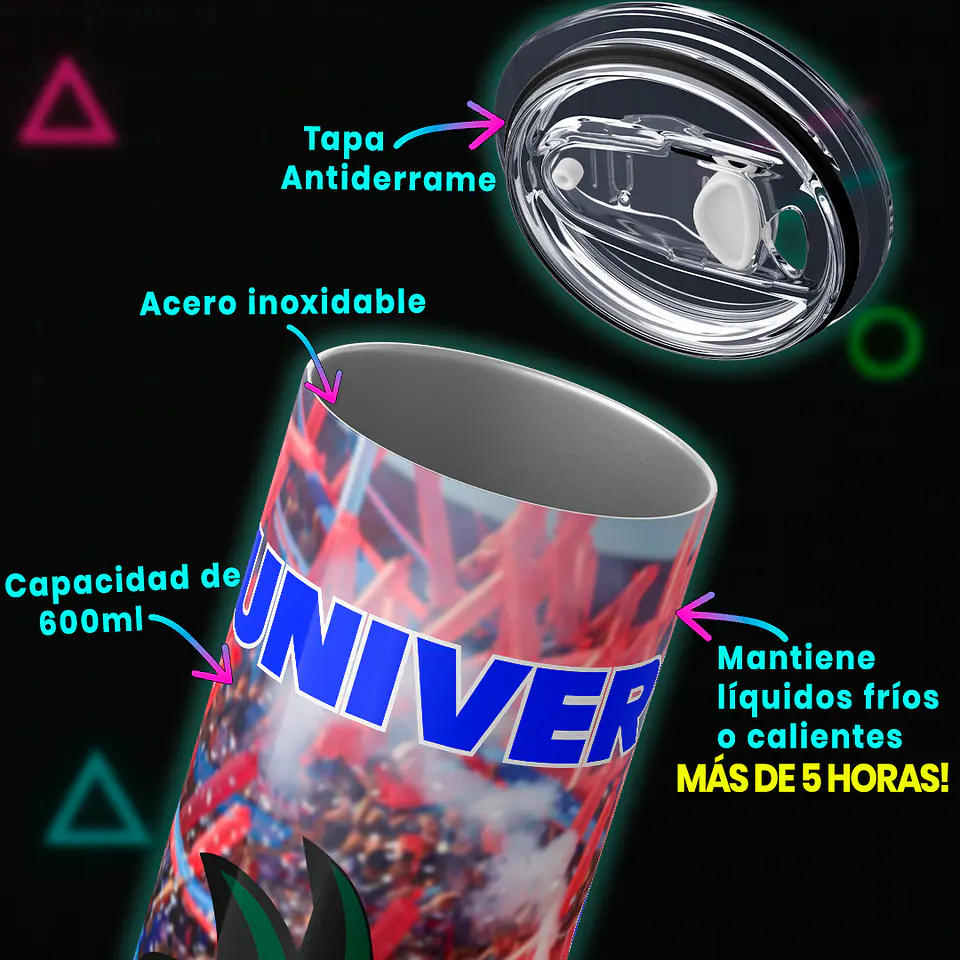 Mug Termo 600ml - U. De Chile Goku Azul de Corazón 4