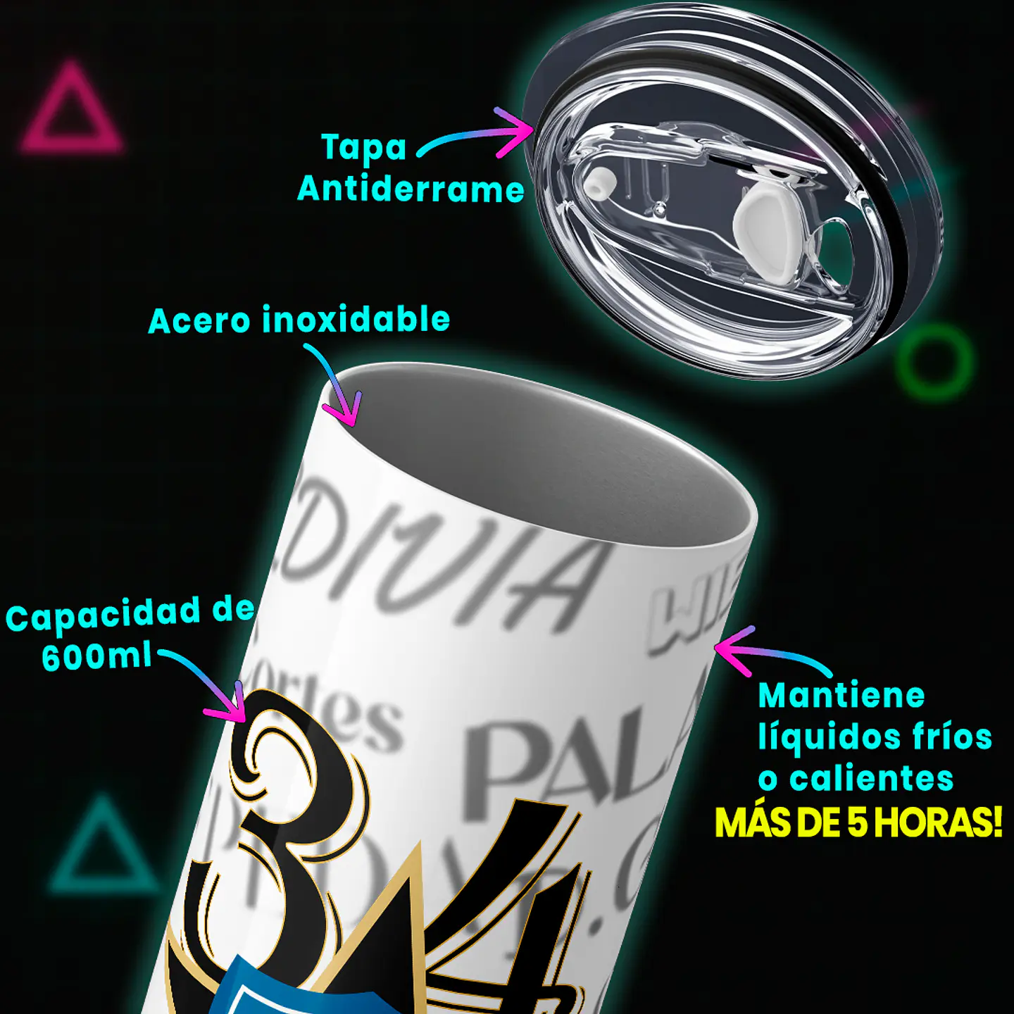 Mug Termo 600ml - Colo Colo 34 Estrellas 4