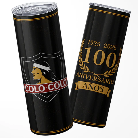 Mug Termo 600ml - Colo Colo 100 Aniversario Black Gold