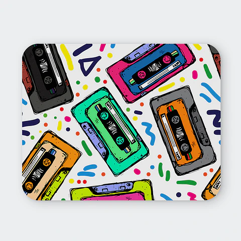 Mousepad 20x24 cm - Diseño Cassettes Retro Pop