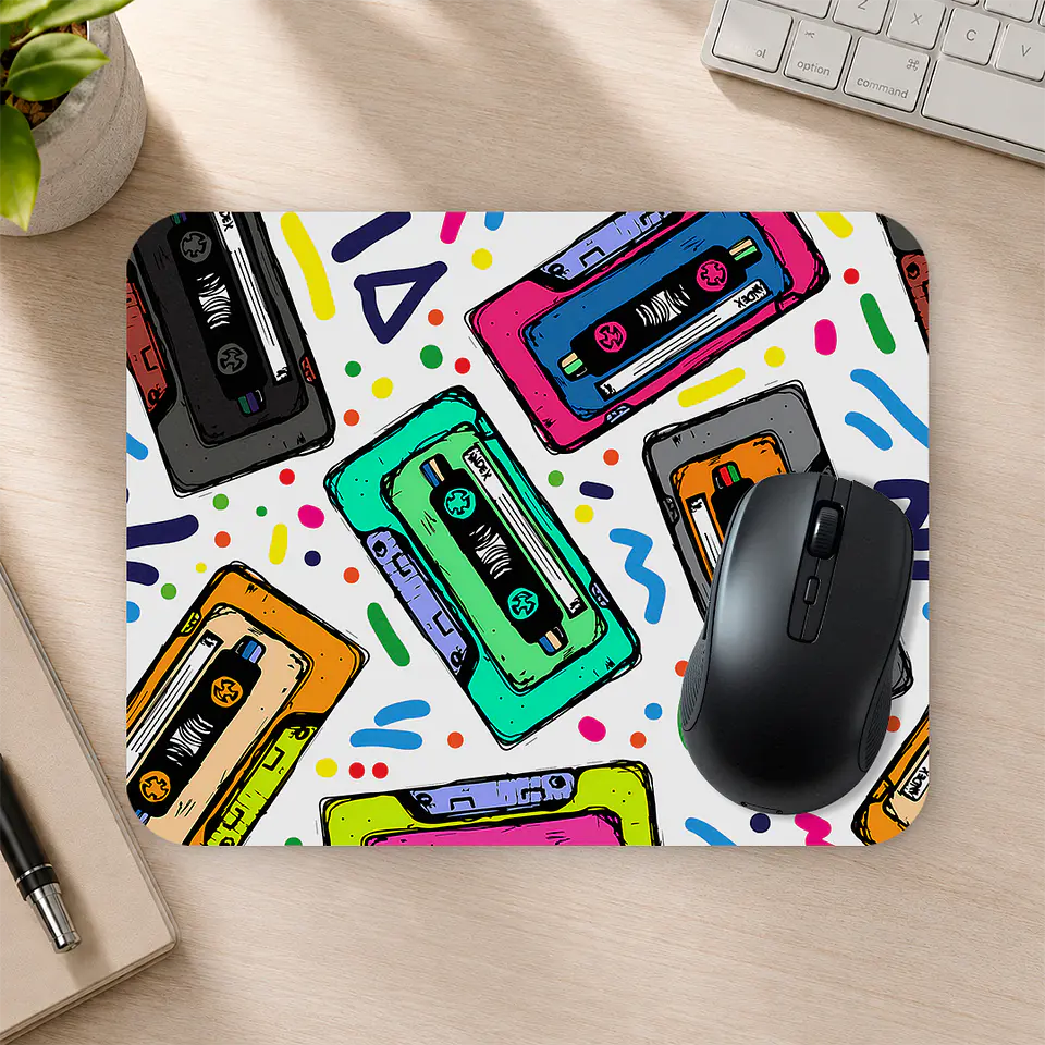 Mousepad 20x24 cm - Diseño Cassettes Retro Pop 2