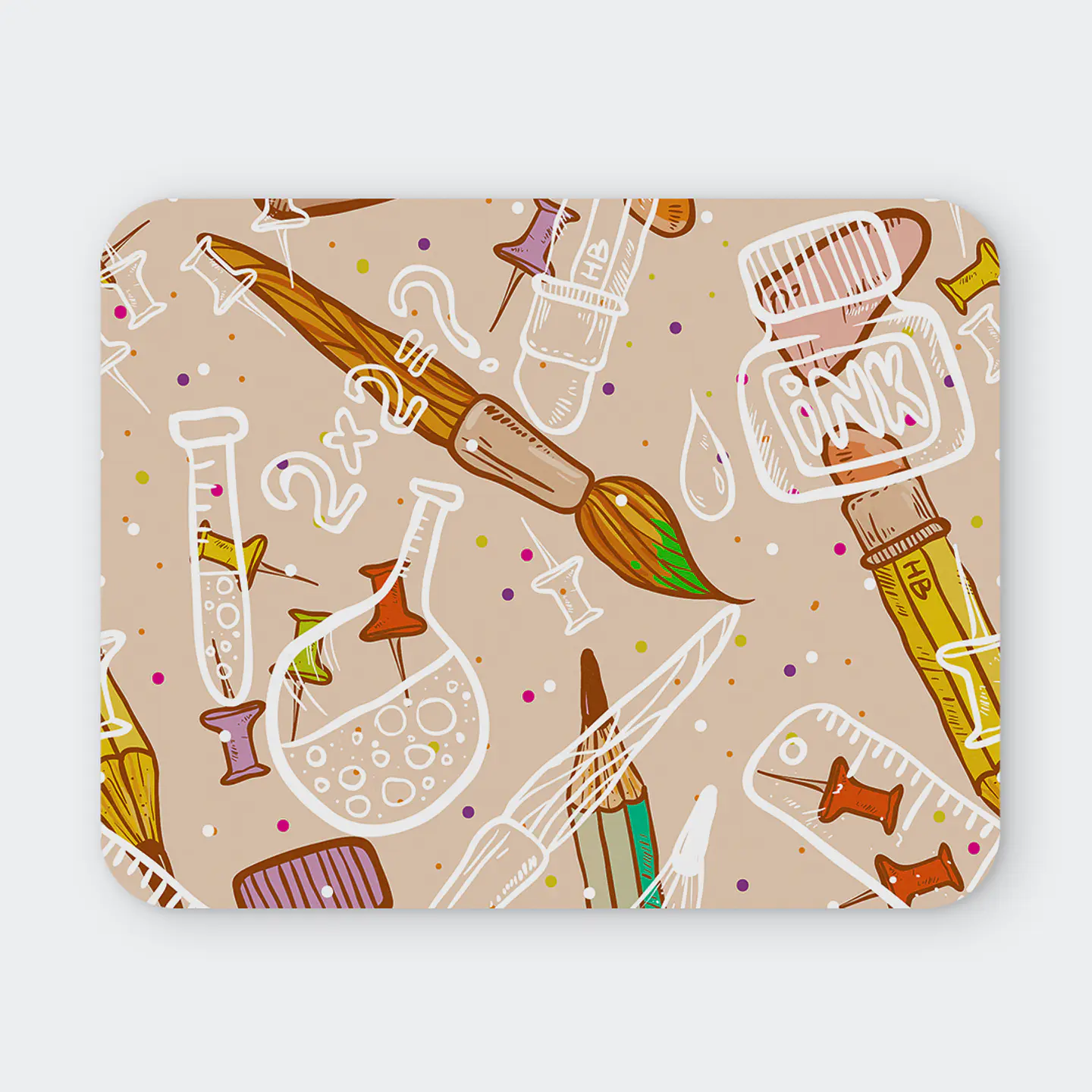 Mousepad 20x24 cm - Diseño Art Supplies Cute 1