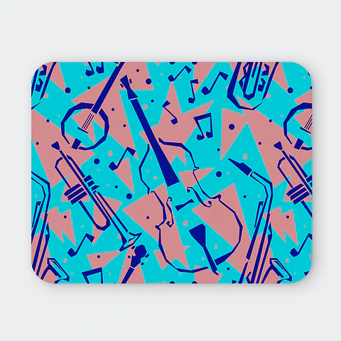 Mousepad 20x24 cm - Diseño Música Retro Memphis