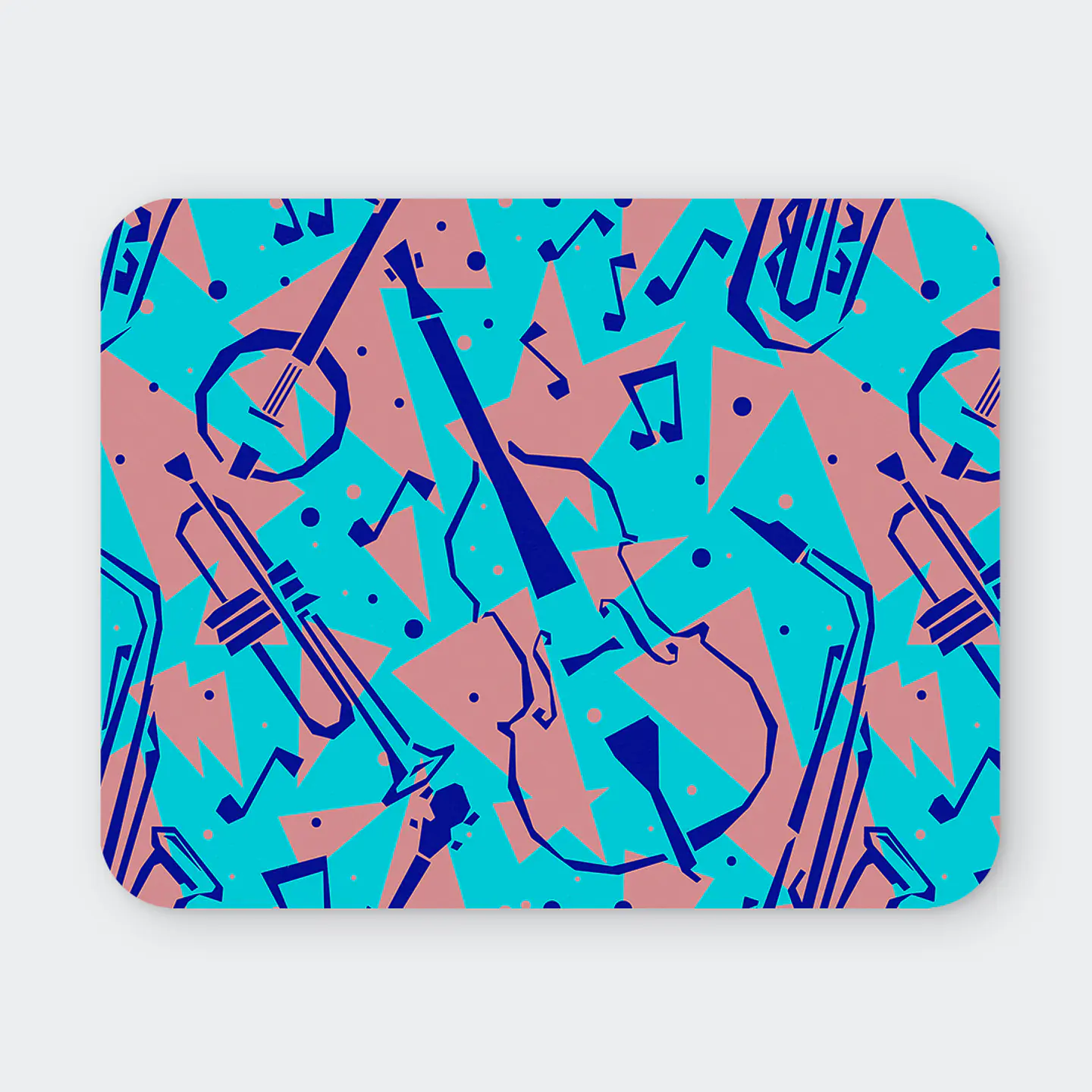 Mousepad 20x24 cm - Diseño Música Retro Memphis 1
