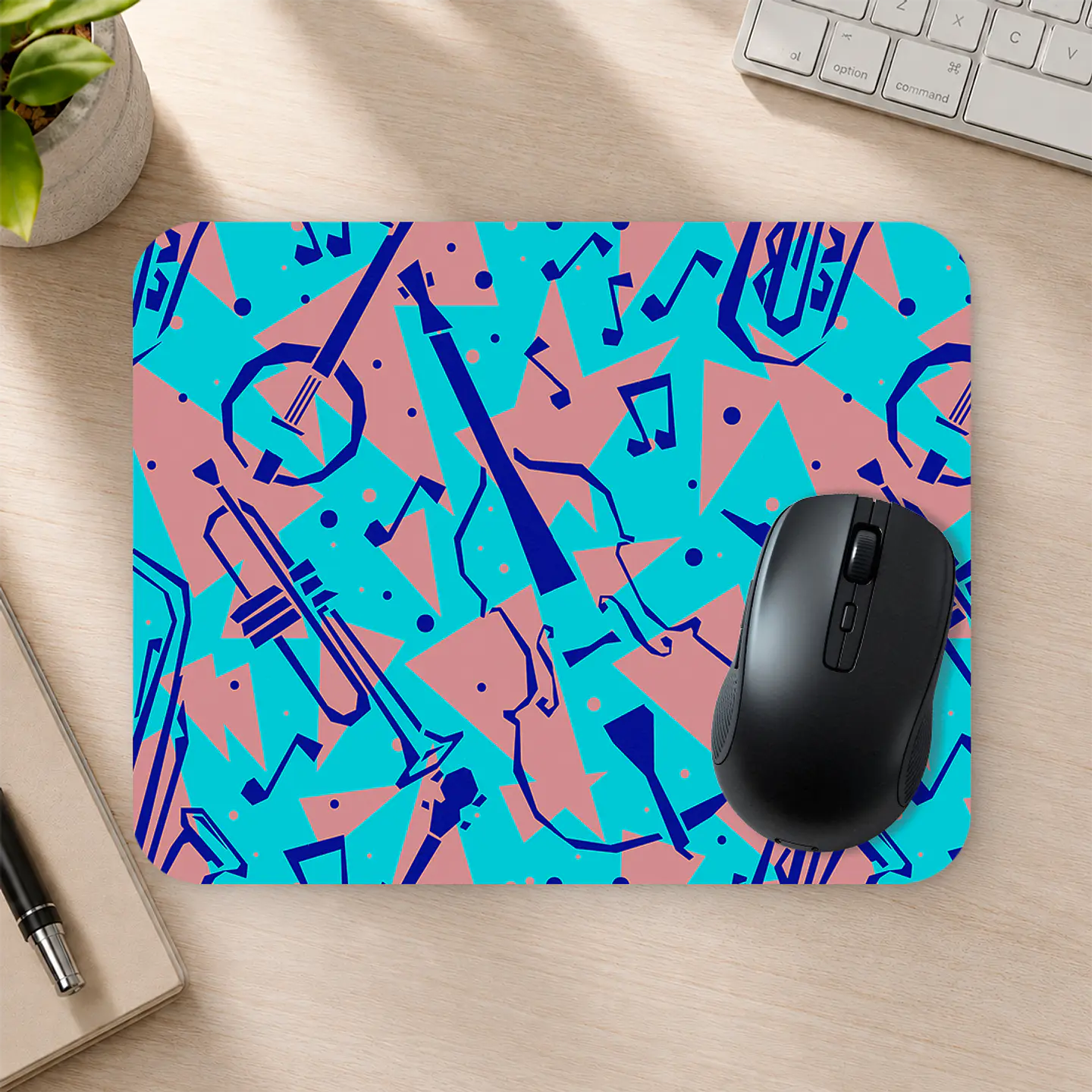 Mousepad 20x24 cm - Diseño Música Retro Memphis 2