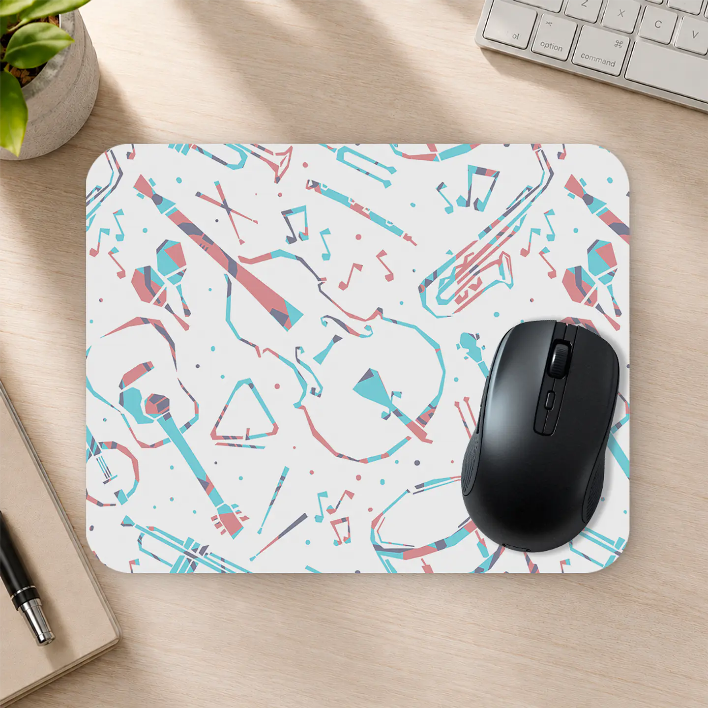 Mousepad 20x24 cm - Diseño Música Pastel Minimal 2