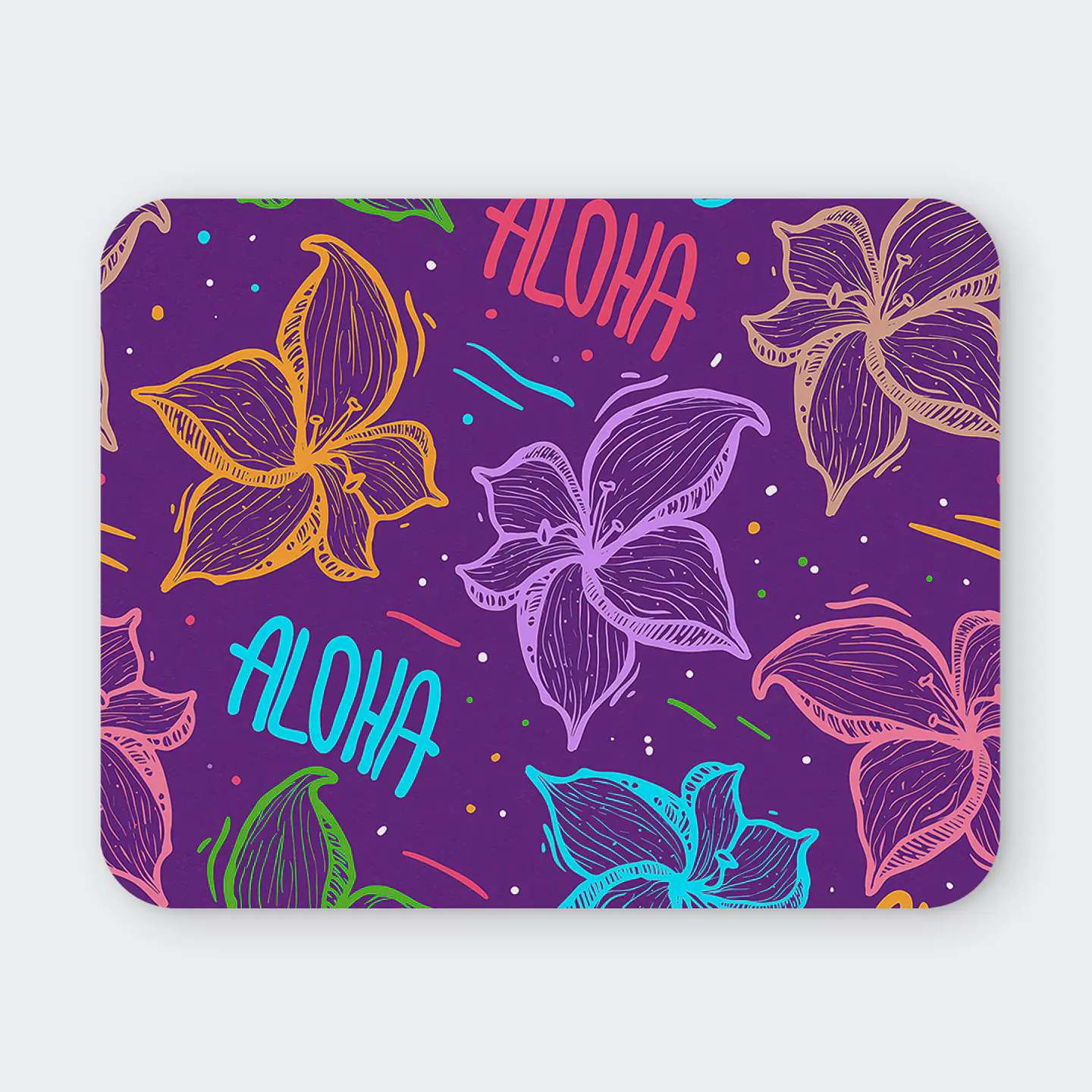 Mousepad 20x24 cm - Diseño Aloha Flores Tropicales 1